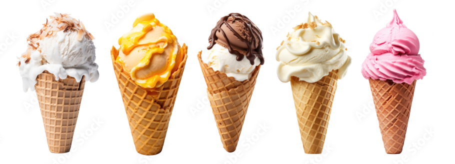 Six Ice Cream Cones