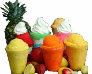 Water Ice And Fruit - Pineapple, Orange, Lemon, Cherry, Strawberry