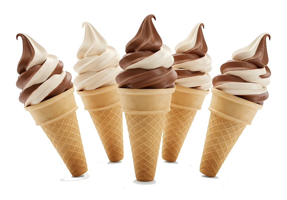 Soft-Serve-Ice-Cream-Vanilla-Chocolate Soft Serve Ice Cream - Vanilla and Chocolate