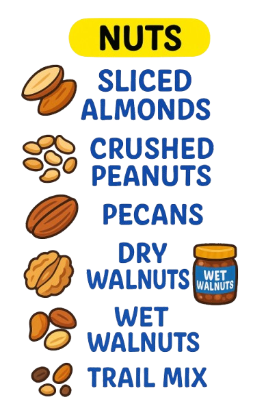 nuts - nut ice cream toppings